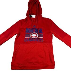 Adidas Women's Size S Red Montreal‎ Canadiens Hoodie Pullover NHL Sweatshirt NWT